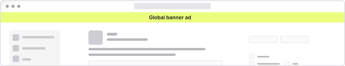 Global banner placement